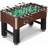 Hathaway Primo 56-in Full-Size Foosball Table for Family Game Rooms | Solid Steel Rods, Counterbalanced Players, E-Z Spin Bearings, Built-In Scorers &amp; Adjustable Levelers, Wood Grain Finish