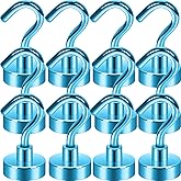 Neosmuk Magnetic Hooks, Cruise Ship Essentials, 30lb+ Heavy Duty Magnetic Hooks for Cruise Cabins, Refrigerator, Grill, Hanging, and Travel | Extra Strong Must-Haves Magnet Hook(RoyalBlue,Pack of 12)
