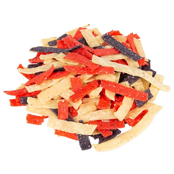 FRESH GOURMET TORTILLA STRIPS, TRI-COLOR, 16 OUNCE
