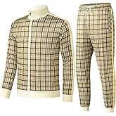 W JIANWANG Men's Casual Tracksuits Long Sleeve Jogging Suits Sweatsuit Sets Track Jackets and Pants 2 Piece Outfit