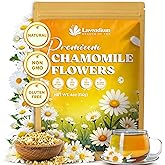 Lavendium 4oz Dried Chamomile Flowers – Whole Chamomile Flower, Premium Quality, 100% Natural & Pure, Naturally Caffeine-Free, No Additives or Preservatives, Plant-Based & Vegan