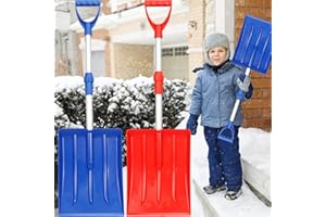 RGQSUN 2 Pack Kids Snow Shovel, Detachable 27.5-36.5 inch Plastic Snow Shovel for Kids, Adjustable Winter Shovel Beach Shovels for Outdoor Yard Garden Activities