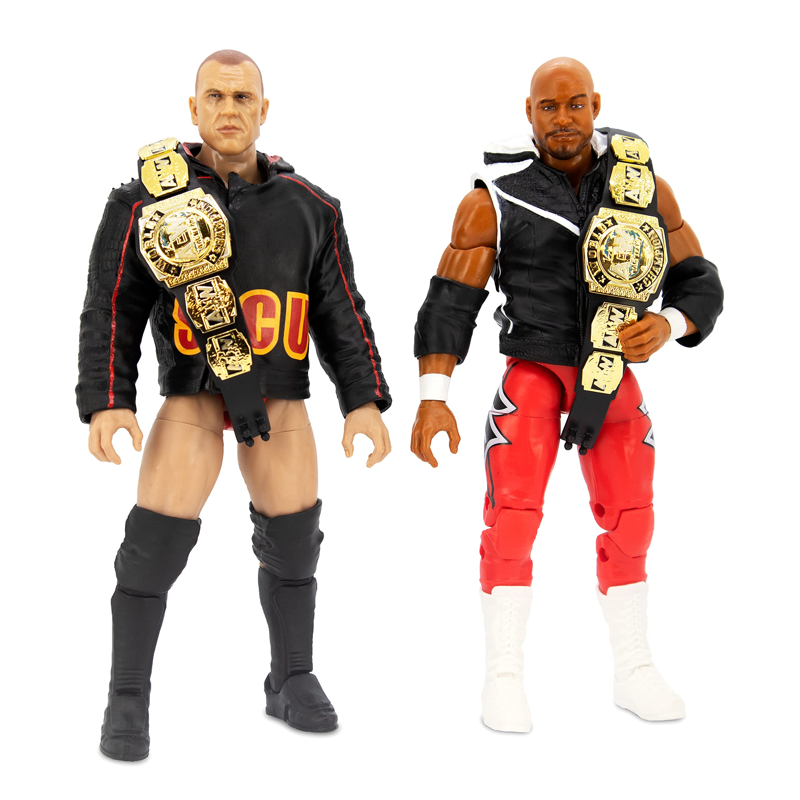 AEW AEW0144 Unrivaled Collection Tag Team Pack-Frankie Kazarian and Scorpio Sky Action Figures, Plus Accessories, Multi