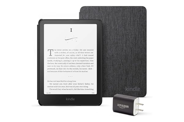 Amazon Kindle Paperwhite Bundle: Includes, Amazon Kindle Paperwhite 16GB | Black, Fabric Cover| Black, & Power Adapter