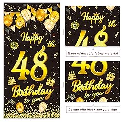 wongmode Happy 48th Birthday to You Door Banner