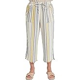 Royalty for Me Womens Royalty Fort Me Women's High Rise Linen Capri Pant with Fray Detail