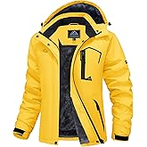 MAGCOMSEN Womens Ski Jacket Waterproof Insulated Snow Jacket Warm Windproof Winter Coats with Hood Fleece Lined Jacket