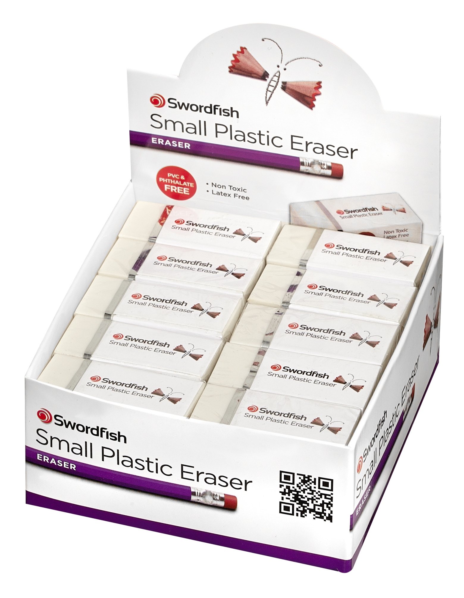 Swordfish "Small Plastic" Erasers (Pack of 30)