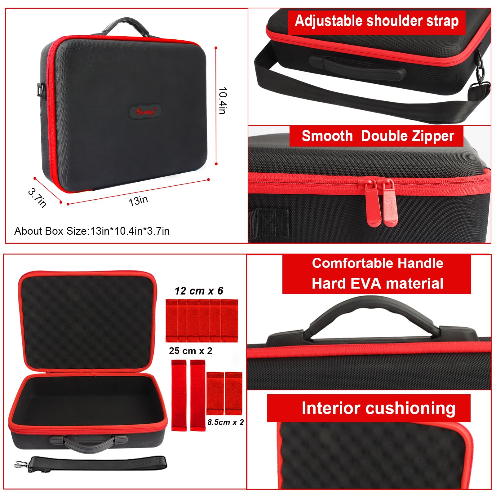 Powarobor Akku Lagerung Case Halter Koffe,Etui Tasche Aufbewahrungsbox für Einhel_l_18V Akku und Ladegerät,Zubehör und Werkzeug-Hält 18V 2.0Ah,2,5Ah,3.0Ah,4.0Ah 5,2Ah Akkus Ladegerät. (Nur hülle) 4