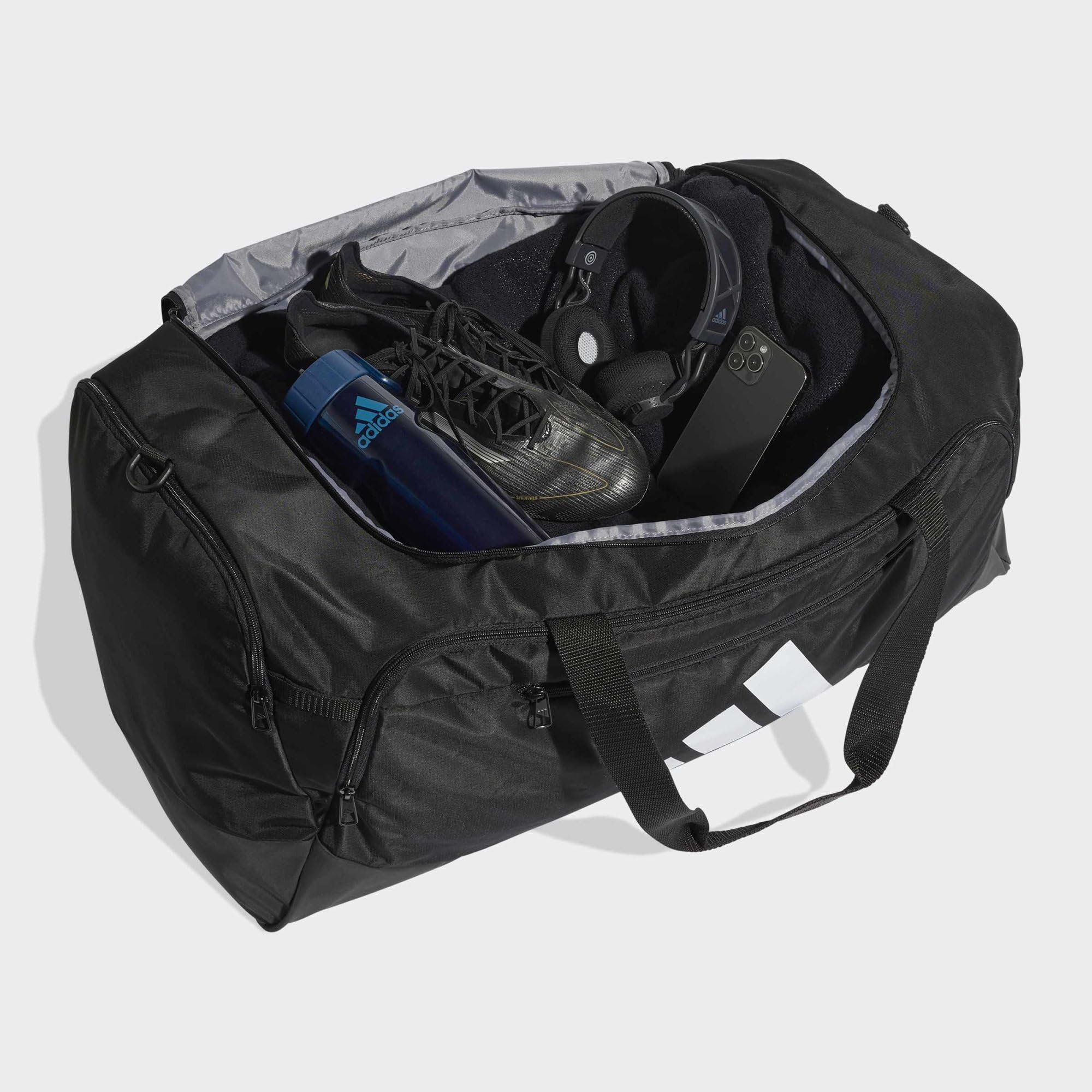 adidas Unisex Training Defender Duffle Bag Large, Black/White, One Size 4
