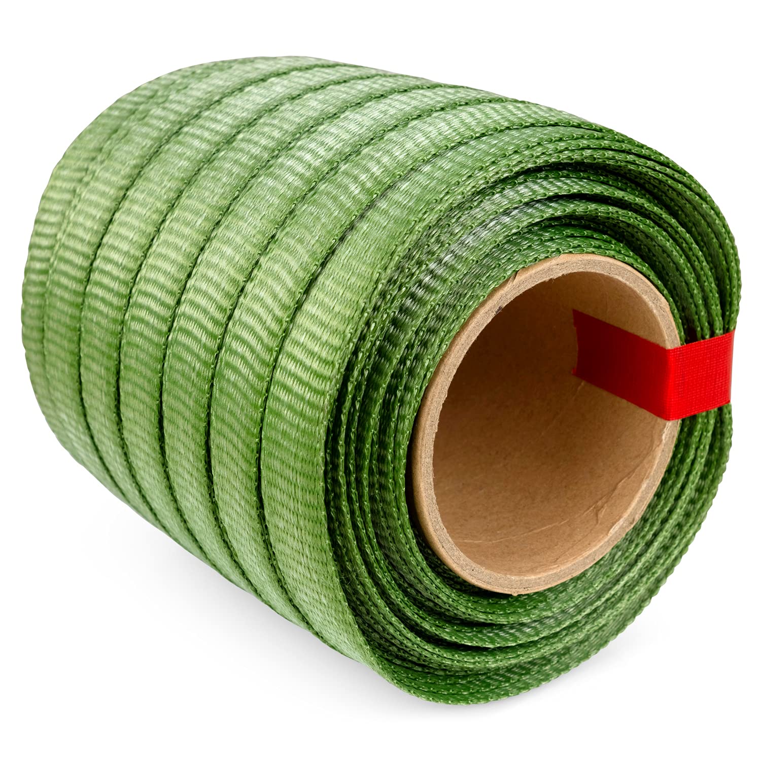 Photo 1 of Green Mule Tape 3/4" x 250', 1800 lbs Break Strength - Heavy Duty UV- & Moisture-Resistant Pull Tape - Unmarked Woven Polyester Webbing Flat Rope for Pulling Wires, Camping, Home Use by IDL Packaging