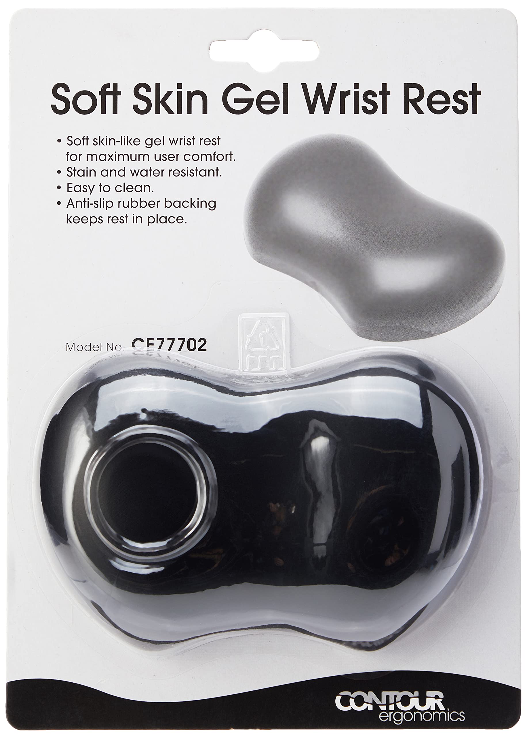Contour Ergonomics Soft Skin Gel Wrist Rest - Black