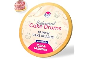 RICCLE 10 Inch Single Gold Cake Drum - Smooth-Edged Pack of 1 - Sturdy Boards Round - Bend Resistant Multi-Layered Base for Minimalist Displays