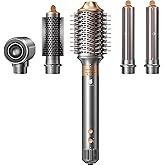 Hair Dryer Brush, webeauty 5 in 1 Professional Hot Air Styling, High-Speed Negative Ionic Hair Dryer Fast Drying, Multi Hair Styler with Air Curling Iron, Volumizing, Straightening (Grey Gold)