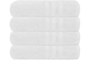 Pristine Linen Bath Sheet 30 x 60 Pack of 4, Oversized Towels for Bathroom, Soft Plush Absorbent Pool and Beach Towel - White