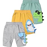 TLAENSON Toddler Boys Summer Cotton Shorts with Pocket, Baby Pull-On Casual Active Jogger Shorts 2-Pack /3-Pack