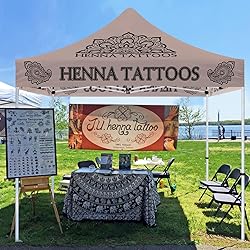10x10 Henna Tattoo Themed Pop Up Canopy