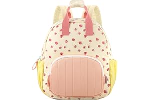 GAGAKU Toddler Backpack for Girls - Mini Backpacks Kids 2-5 years Cartoon Breathable Comfortable Preschool Daypack for School Travel Bag - Pink Strawberry