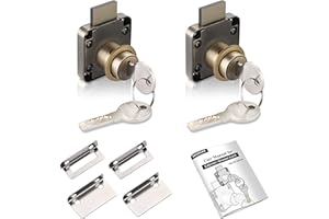Naissian Bronze Key Lock Cabinet Locks with 4 Keys Alike, 7/8 Inch