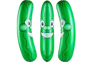 BEDWINA Giant Inflatable Pickle - (Pack of 3) 36-Inch-Tall Funny Pickle Gifts, Durable and Fun Pickle Party Favors, Food Decor, Novelty Gag Prank, Joke Birthday Gifts or Beach and Pool Float Inflatable Toys