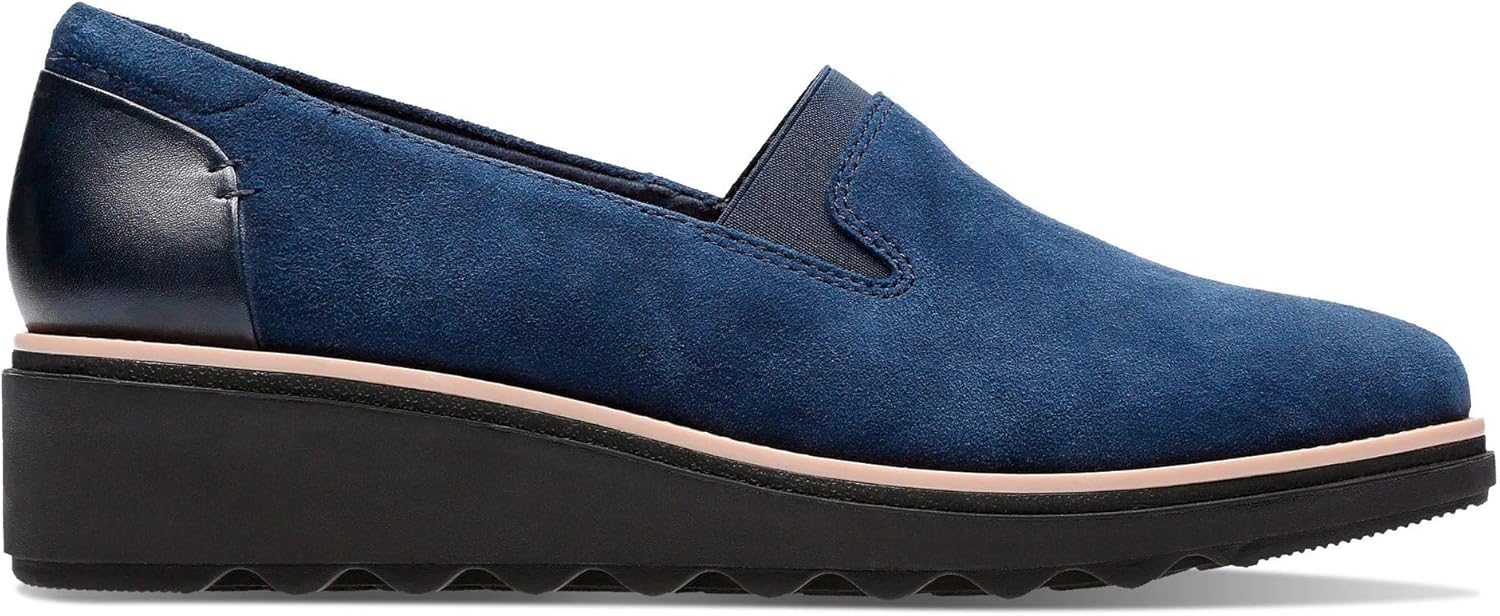 Clarks Women's Sharon Dolly Loafer, Navy Suede, 7 UK Amazon.co.uk