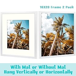 Frametory, 16x20 Picture Frame with Mat for 11x14
