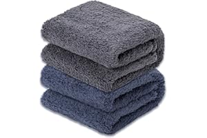 SQUARE MOON 2 Blankets, Dog Cat Pet Blanket, Soft Warm Fleece, for Puppy, Small Dogs or Kitten, Cats, Plush Fuzzy Blanket for Bed, Sofa, Travel (40" x 32", 2/Pack, Dark Gray+Navy Blue)