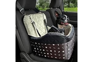 OTTERPETS Dog Car Seat for Small Dogs & Medium Under 30 lbs, Bonus Safety XS Harness, Dog Booster Car Seat with Thick Cushions, 3Storage Pockets with Zipper, 2 Safety Belts