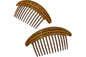 Camila Paris CP3329 French Hair Side Combs Amber Interlocking Combs French Twist Hair Combs, Strong Hold Hair Clips for Women