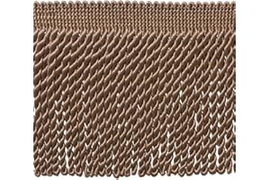 DÉCOPRO 6" (15cm) Basic Solid Collection Traditional Satiny Bullion Fringe Trim (Style# BFS6) Dark Sand Beige #A8 Sold by The Yard (36"/3 ft/0.9m)