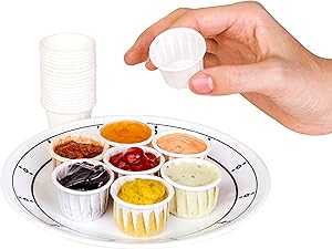 Disposable Pleated Paper Souffle Cups for Food, Drink or Pills - 0.75 oz (250 Cups)