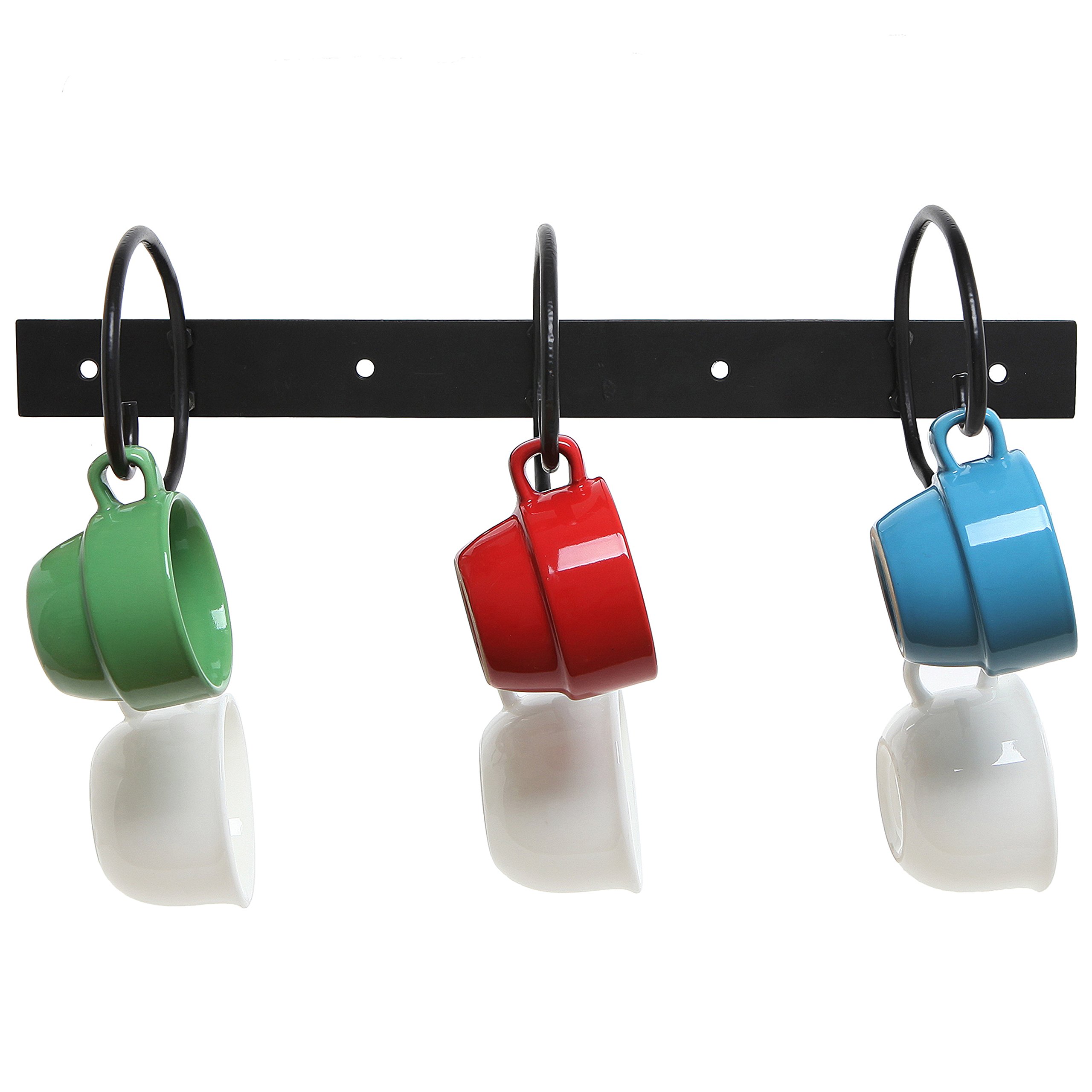 Scrollwork Design 6 Hook Black Metal Wall Mounted Coffee Mug Drinkware Rack / 638346142629 eBay