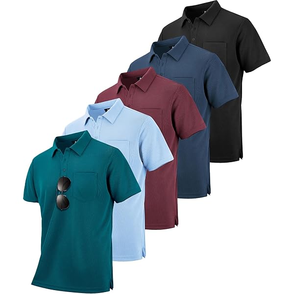 Amazon.com: ZITY 7 Pack Mens Polo Shirts with Pocket Moisture