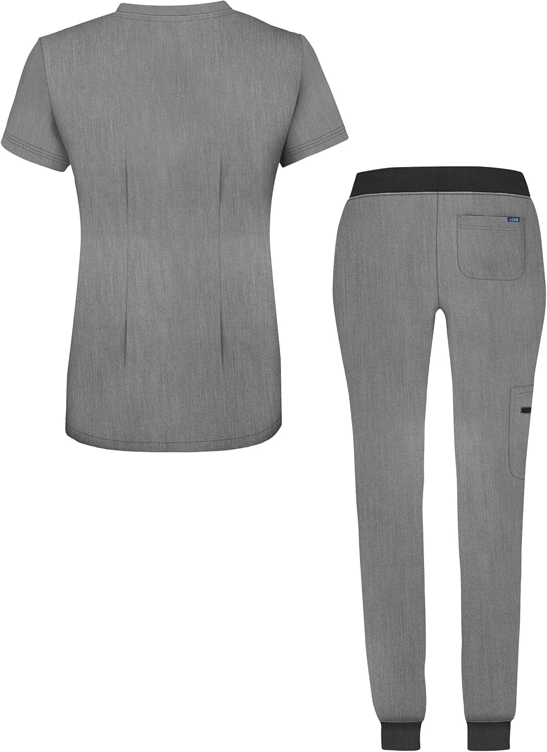 Adar Pro Movement Booster Scrub Set for Women - Sweetheart V-Neck Scrub Top & Yoga Jogger Scrub Pants: Clothing