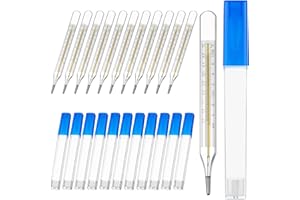 MAGICLULU 12Pcs Glass Oral Temperature for Adults Precise Measurement Fast Reading for Elderly Family Dual Scale ℃ & ℉