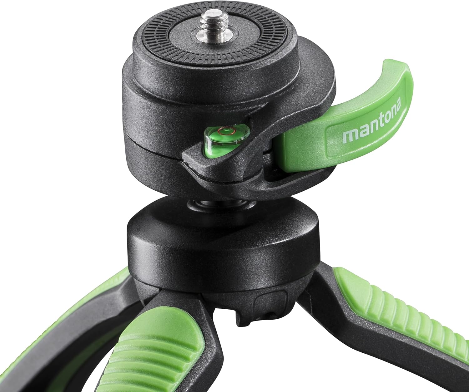 Mantona Kaleido Mini 3-Leg Table and Hand Tripod with Ball Head - 1/4 Inch Connector, Spirit Level and Hands Chlafe) Lime Green - Image 4
