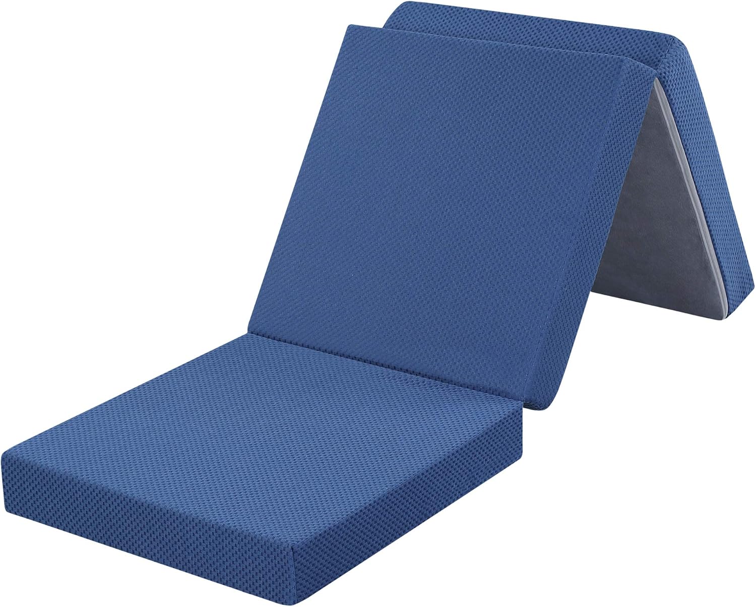Olee Sleep Tri-Folding Memory Foam Topper, 4'' H, Blue: Furniture & Decor