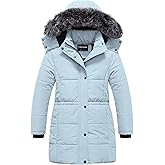 Chrisuno Girl's Long Parka Warm Winter Coat Water Resistant Quilted Puffer Jacket Snow Outwear