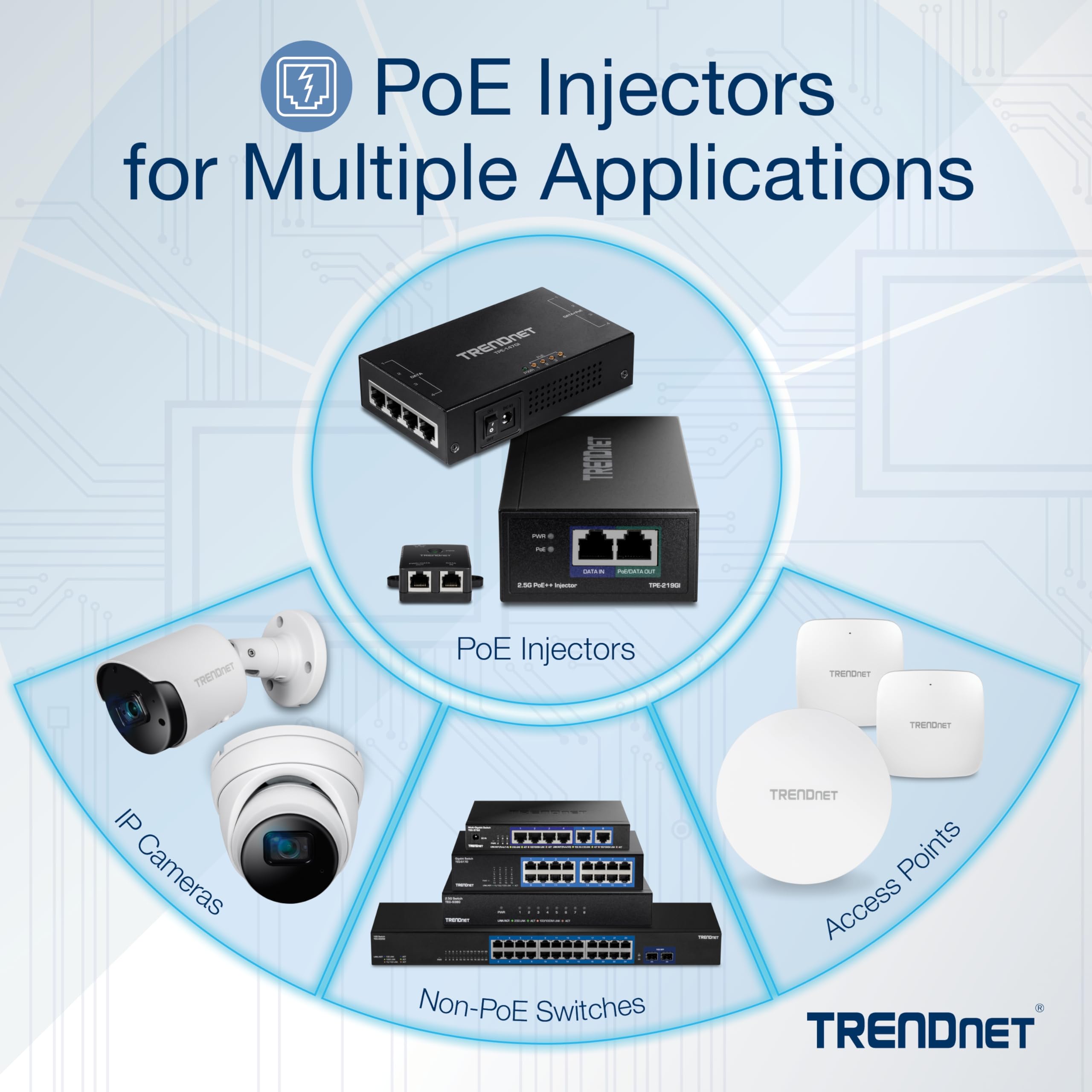 TRENDnet Gigabit Power Over Ethernet Injector, TPE-113GI (Version 3.0R), Full Duplex Gigabit Speeds, Connect Devices Up to 100m (328 ft), Wall Mount, Connect Network Devices Up to 100M (328 ft.)