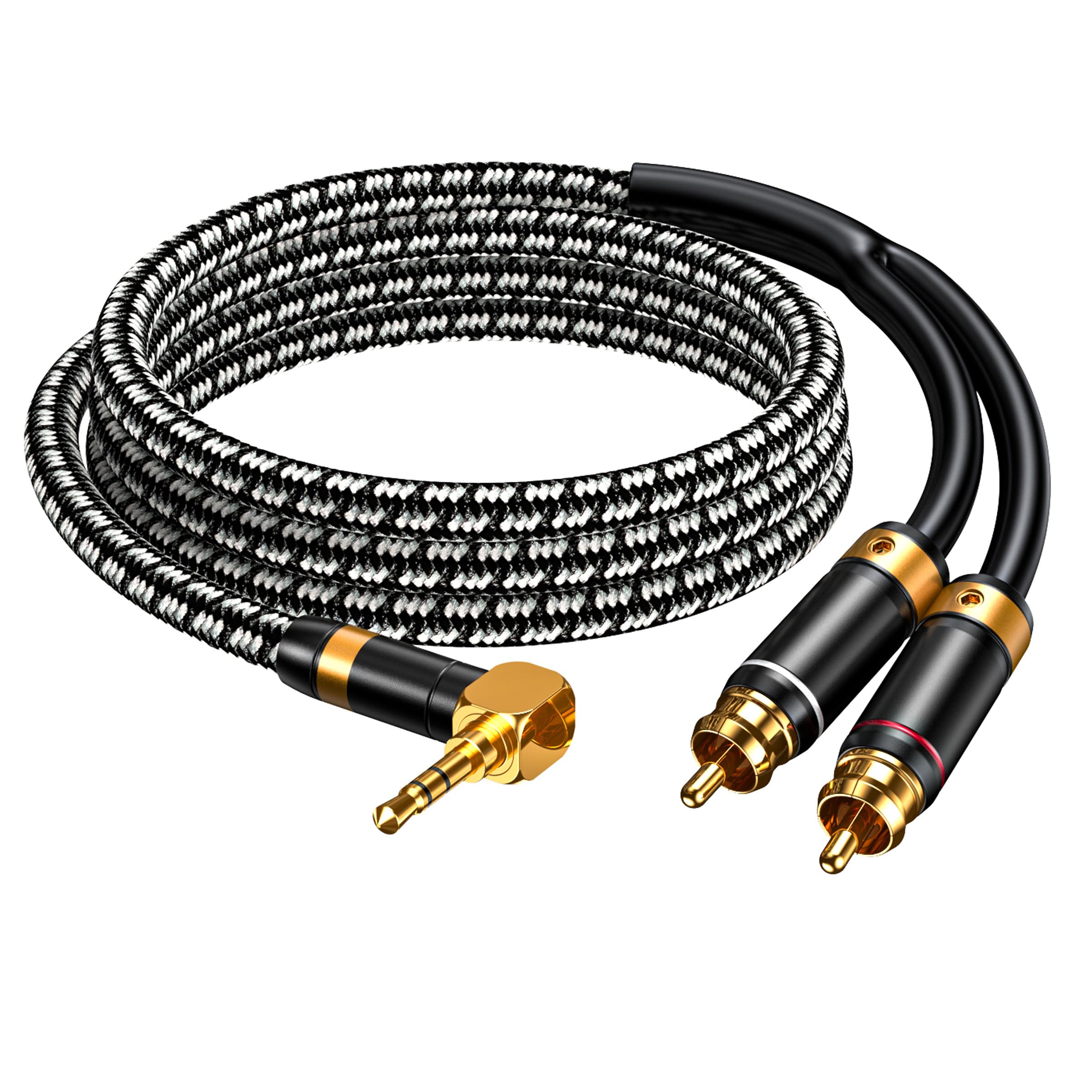 Photo 1 of Wekuant Audiophile RCA Cable, [1M/3.2Feet, Silvered-Plated Copper core] 3.5mm Male to 2RCA Male Stereo Audio Adapter Cable with Outer diameters 6.5mm for Smartphones, Tablets, Speakers, HDTV
