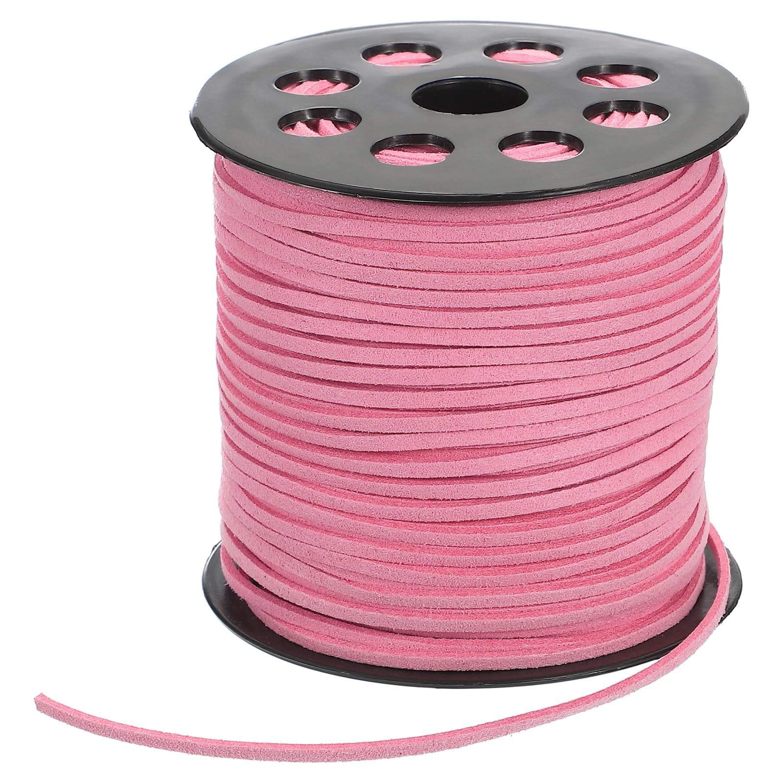 PATIKIL 100 Yards x 2.6mm Faux Suede Leather Cord, Leather Lace String for Bracelet Necklace Beading Making DIY Crafts, Light Pink