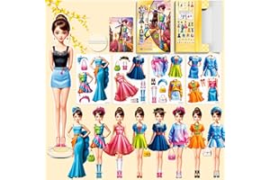 THILDANI Magnetic Dress Up Doll,Magnet Paper Dolls Magnet Princess Dress Up Dolls for Girl Kid Toddler Travel Activities Road Trip Car Ride Learning Created Imagine Set Birthday Gift