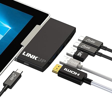 LINKUP Microsoft Surface GO Compatible Docking Station USB C Dock | 6-in-1 Expansion Hub | HDMI 4K 2xUSB-C 3.1 2X USB-A 3.0 U