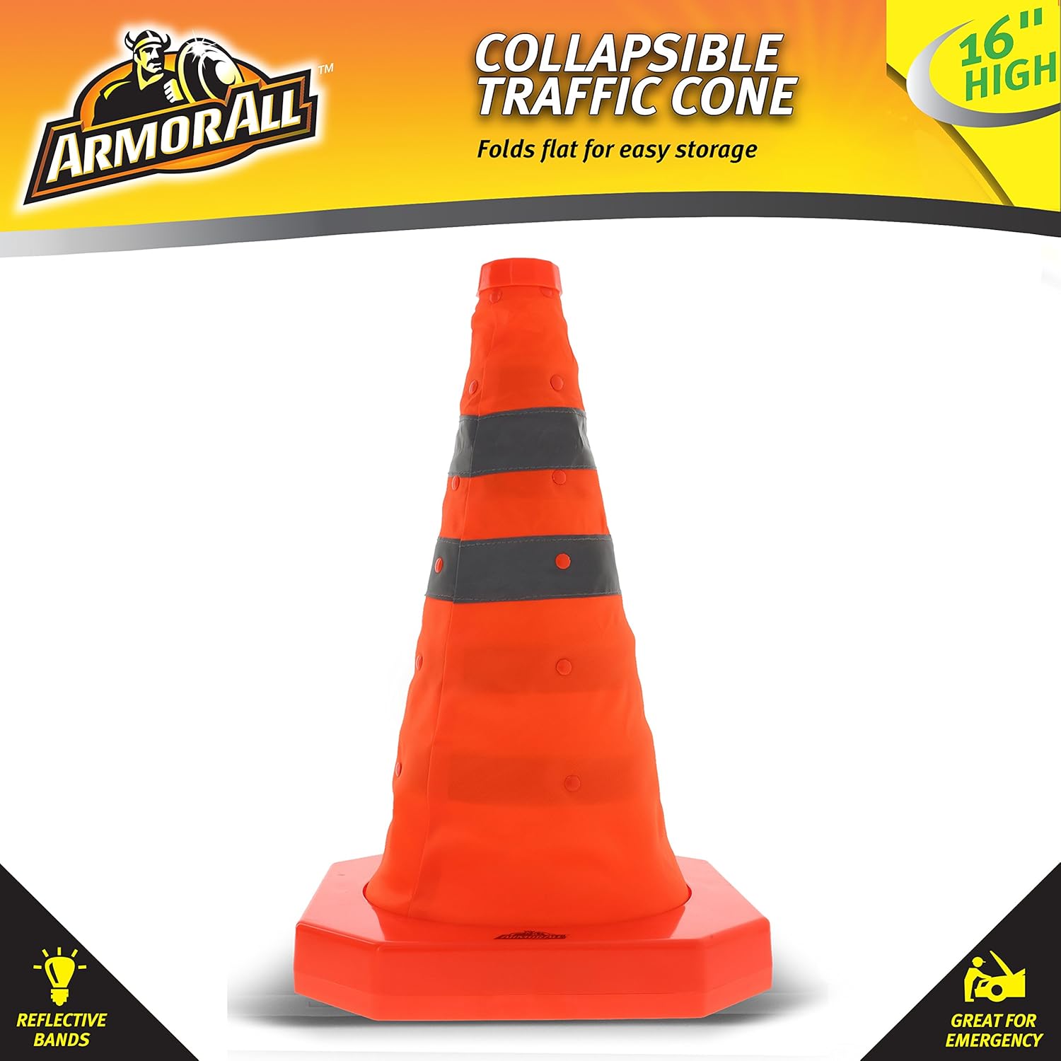 Multipurpose Collapsible Pop Up Armor All 16 Traffic Safety Cone Orange