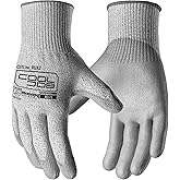 COOLJOB 12/120 Pairs Cut Resistant Safety Work Gloves with Grip, 13 Gauge Seamless Shell with PU Coating, ANSI A2 A4 A6, Gray
