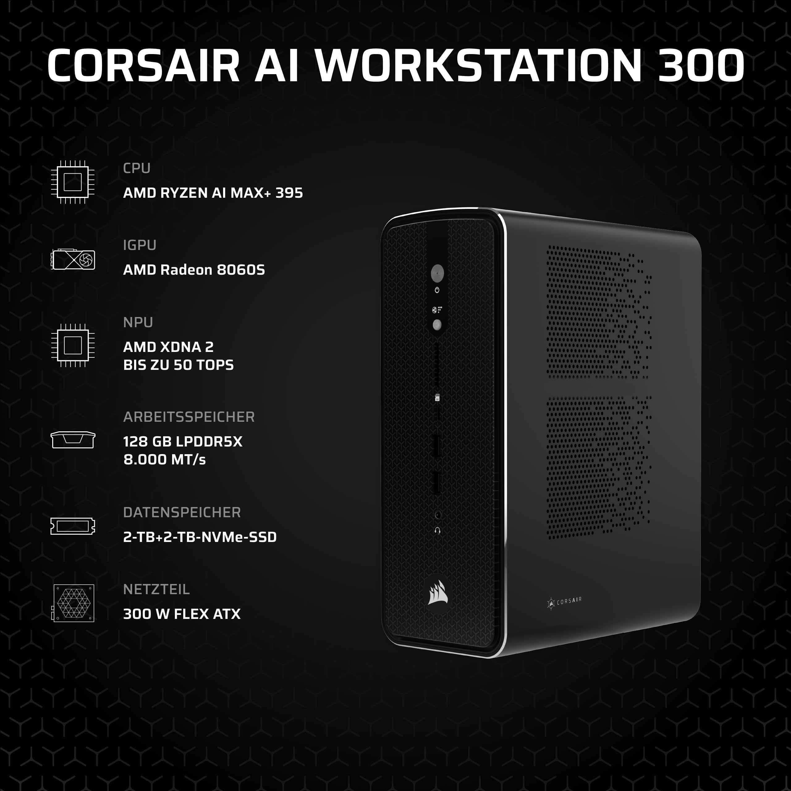 Corsair AI Workstation 300 Desktop-PC – Schwarz 8