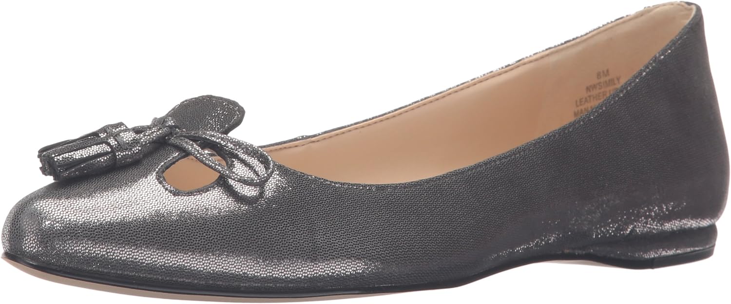 NINE WEST Women's Simily Metallic Pointed Toe Flat Amazon.ca Shoes