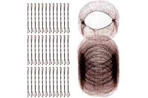 Hair Accessory Set with Hair Nets and Pins Invisible Bun Maker Hair Pin and Net Hairnet for Women Elastic Edge Mesh Hairnets 