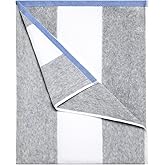 HENBAY Cotton Oversized Beach Towel - Large 70 x 35 Inch Pool Towel, Grey Striped Quick Dry Swimming Cabana Towel