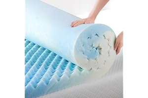 ZINUS 1.5 Inch Swirl Gel Cooling Memory Foam Mattress Topper, Smaller, More Convenient WonderBox Packaging, Cooling, Airflow Design, CertiPUR-US Certified, Twin